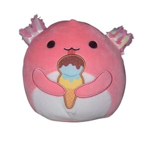 Squishmallows Foodie Friends Squad Archie the Axolotl With Ice Cream Cone NWT